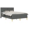 vidaXL Cadru de pat cu saltea Gri &icirc;nchis 120 x 200 cm Țesătură