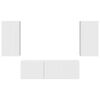 vidaXL Set Dulap pentru Televizor Montat pe Perete 4 pcs Alb lucios
