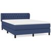 vidaXL Pat box spring cu saltea, albastru, 140x200 cm, textil