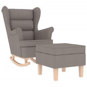 vidaXL Scaun balansoar cu taburet, gri taupe, material textil