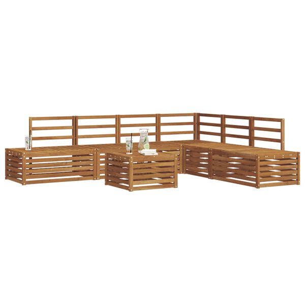 vidaXL Set de canapele de exterior 7 Bucată natural