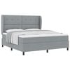 vidaXL Pat cu arcuri cu headboard Gri deschis 180 x 200 cm țesătură