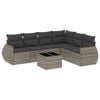 vidaXL Set canapele de grădină, 7 piese, cu perne, gri, poliratan