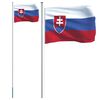 vidaXL Steag Slovacia și st&acirc;lp din aluminiu, 6,23 m