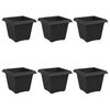 vidaXL Vază pătrată pentru flori 6 pcs Negru 20 x 20 x 16 cm Plastic