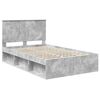 vidaXL Cadru de pat Gri Concret 135 x 190 cm Lemn de pin masiv