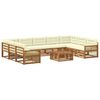 vidaXL Set de canapele de exterior cu pernă 10 pcs Natural și Crem