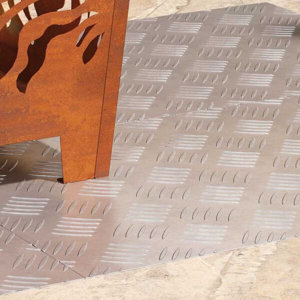 vidaXL Trepte Dreptunghiular 4 pcs Argintiu 70 x 40 cm Aluminiu