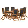 vidaXL Set mobilier de exterior, 7 piese, lemn masiv de acacia