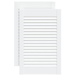 vidaXL Uși dulap design lambriu 2 buc. alb 61,5x39,4 cm lemn masiv pin