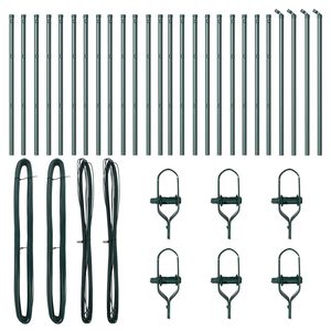 vidaXL St&acirc;lp de gard. Altele 26 pcs Gri 3,2 x 3,2 x 70 cm Oțel