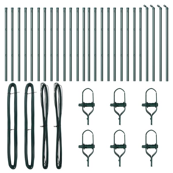 vidaXL St&acirc;lp de gard. 26 pcs Gri 3,2 x 3,2 x 70 cm