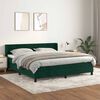 vidaXL Pat box spring cu saltea, verde &icirc;nchis, 160x200 cm, catifea
