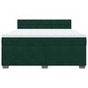 vidaXL Pat box spring cu saltea, verde &icirc;nchis, 180x200 cm, catifea