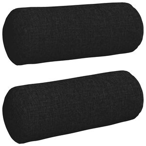 vidaXL Perne Bolster 2 pcs Negru &Oslash; 15 x 40 cm țesătură