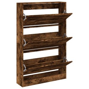 vidaXL Pantofar, stejar fumuriu, 80x21x125,5 cm, lemn compozit