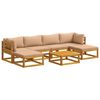 vidaXL Set de canapea 7 buc. natural Lemn Solid de Acacia