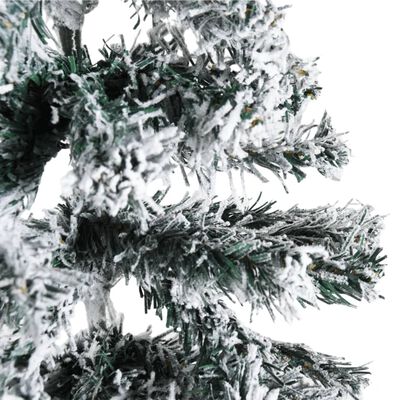 vidaXL Jumătate brad de Crăciun artificial subțire, cu zăpadă, 120 cm