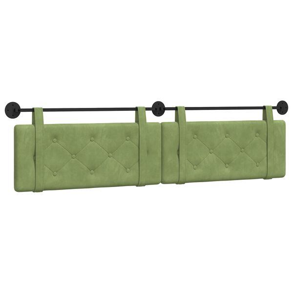 vidaXL Cap de pat suspendat Verde deschis 210 x 55 x 5 cm Catifea