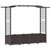 vidaXL Pat Ridicat cu Trellis și Acoperiș Maro 204 x 40 x 138 cm PP