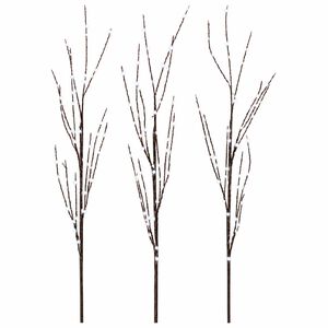 vidaXL Decorațiune de Crăciun crenguță din cupru cu LED 3 buc. Maro