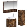 vidaXL Set de mobilier pentru baie 4 pcs Stejar fumuriu