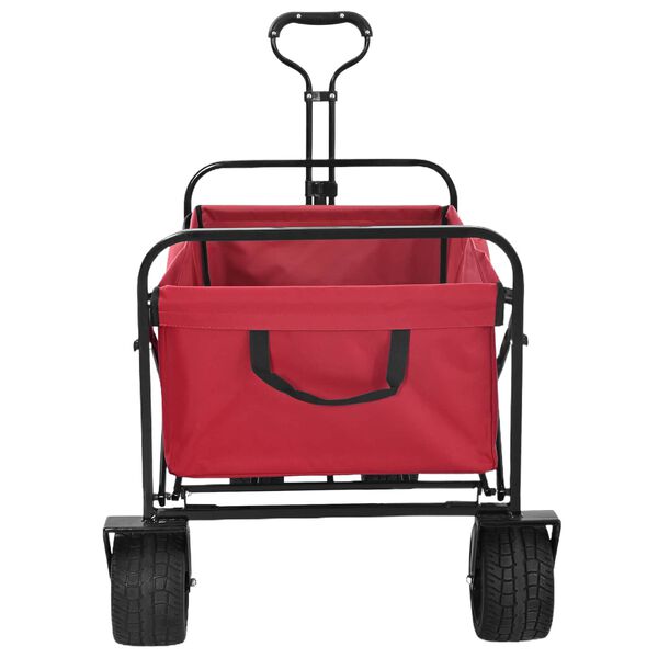 vidaXL Trolley Manevrabil Pliabil Manual Roșu 89 x 63 x 96 cm