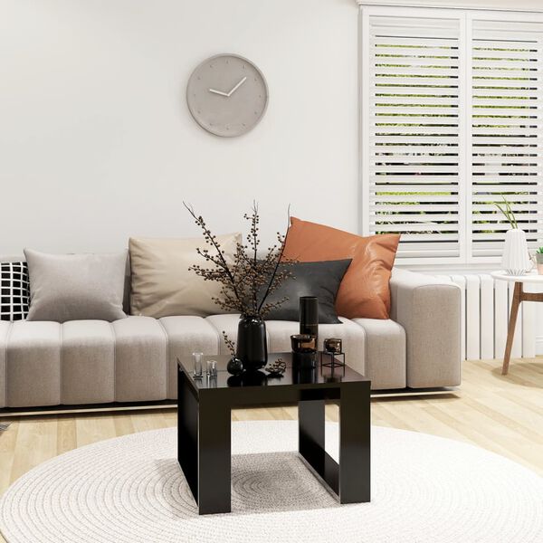 vidaXL Masă laterală, negru, 50x50x35 cm, PAL