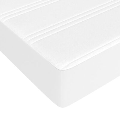 vidaXL Pat box spring cu saltea, alb, 80x200 cm, piele ecologică