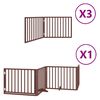 vidaXL Poartă c&acirc;ini pliabilă cu ușă 10 panouri maro, 800 cm, lemn plop