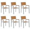 vidaXL Scaun pentru Grădină 6 pcs Maro 56 x 57 x 87cm