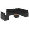 vidaXL Set canapele de grădină cu perne, 10 piese, negru, poliratan