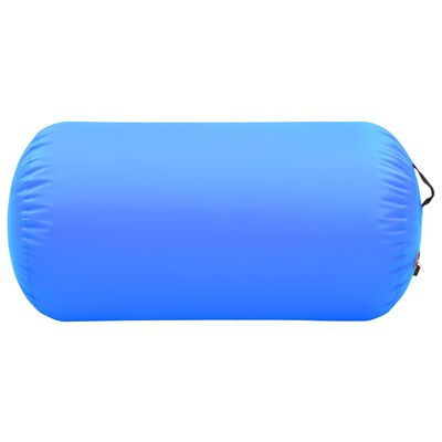 vidaXL Rulou de gimnastică gonflabil cu pompă, albastru, 120x75 cm PVC