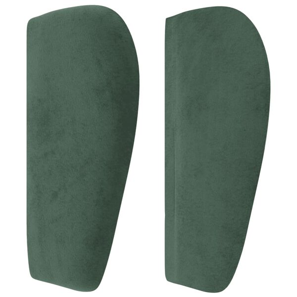 vidaXL Tăblie de pat cu aripioare verde &icirc;nchis 203x23x78/88 cm catifea