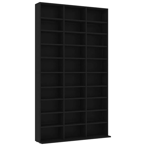vidaXL Dulap pentru CD-uri, negru, 102x16x177,5 cm, lemn compozit