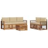 vidaXL Set de canapele de exterior 6 buc. Natural și Bej