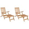 vidaXL Scaun pliabil de terasă 2 pcs natural Lemn solid de tec