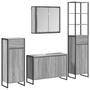 vidaXL Set de mobilier pentru baie cu sertar Gri Sonoma Lemn compozit