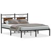 vidaXL Cadru pat fără saltea, stejar fumuriu 137x190 cm lemn prelucrat