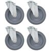 vidaXL Roți pivotante cu gaură pentru șurub, 4 buc., 125 mm