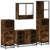 vidaXL Set de mobilier de baie 4 piese Lemn prelucrat de stejar afumat