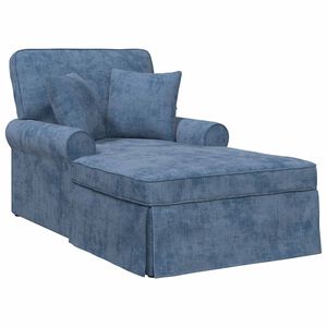 vidaXL Chaise Lounge cu fustă cu pernă albastru 157 x 91 x 91 cm ARES