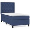 vidaXL Pat box spring cu saltea, albastru, 90x190 cm, textil