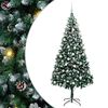 vidaXL Brad de Crăciun artificial Verde 210 cm PVC și Oțel și Plastic