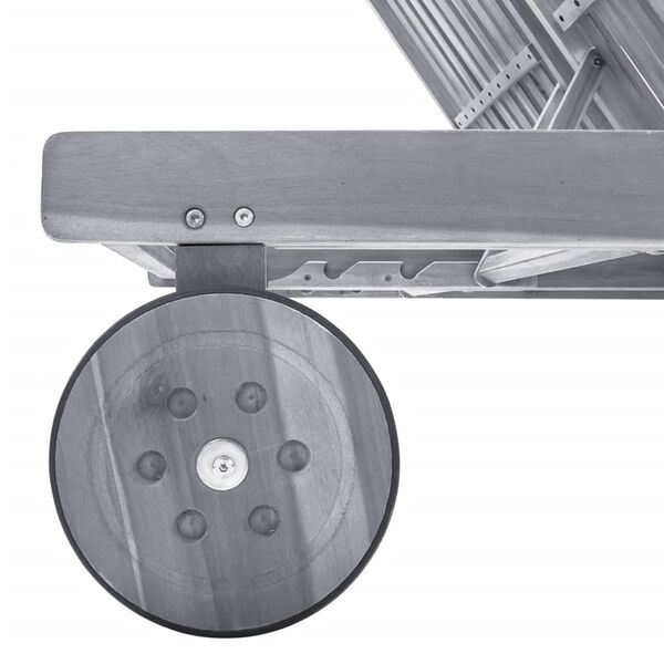 vidaXL Șezlong grădină cu perne, 2 persoane, gri, lemn masiv acacia