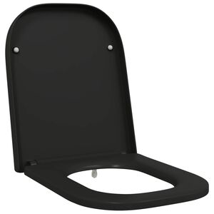 vidaXL Capacul de toaletă Negru 47,5 x 35 x 3,6 cm Duroplast