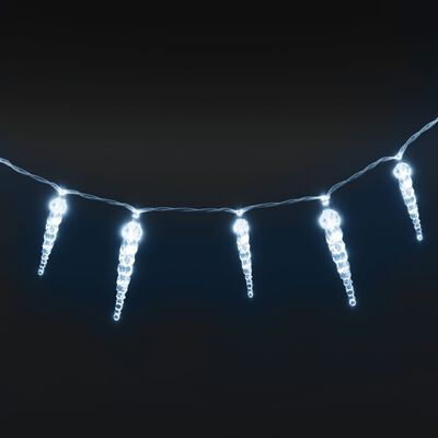 vidaXL Luminițe de Crăciun țurțuri, 200 buc., alb rece, acril