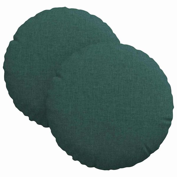 vidaXL Perne de Șezut 2 pcs Verde închis Ø30 x 13 cm țesătură
