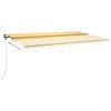 vidaXL Copertină retractabilă manual cu LED, galben și alb, 600x300 cm