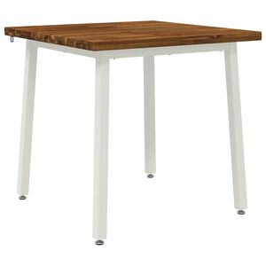 vidaXL 60 x 55 x 75 cm Lemn Solid de Acacia Natural și Alb
